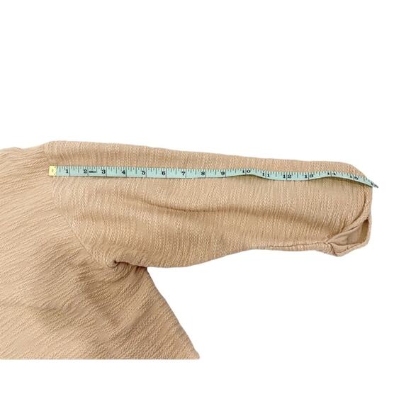 BAS Tan Beige Textured 3/4” Sleeve Top, Size Large* (Please see description) - Picture 4 of 8